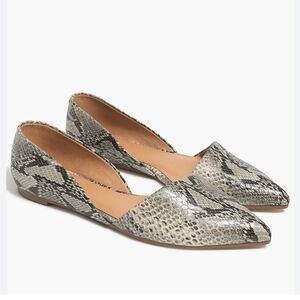 J.crew Women d'Orsay flats Pointed Size 8.5 Grey Black Cream Classic